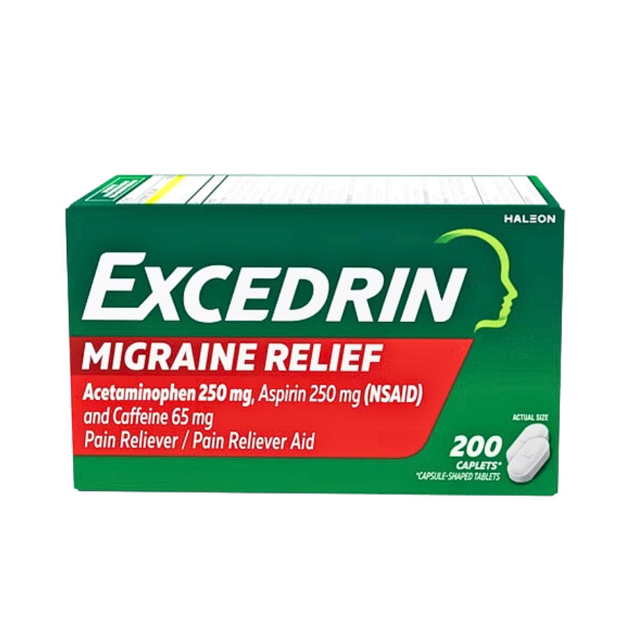 AmExcedrin Migraine Alivio del Dolor Caja de 200 Tabletas