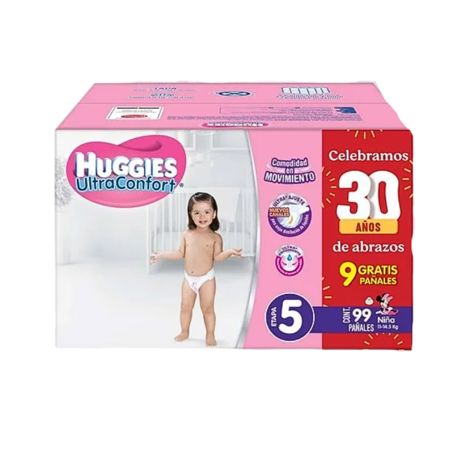 Huggies Pañales Etapa 5 Ultra Confort Niña 99 Piezas