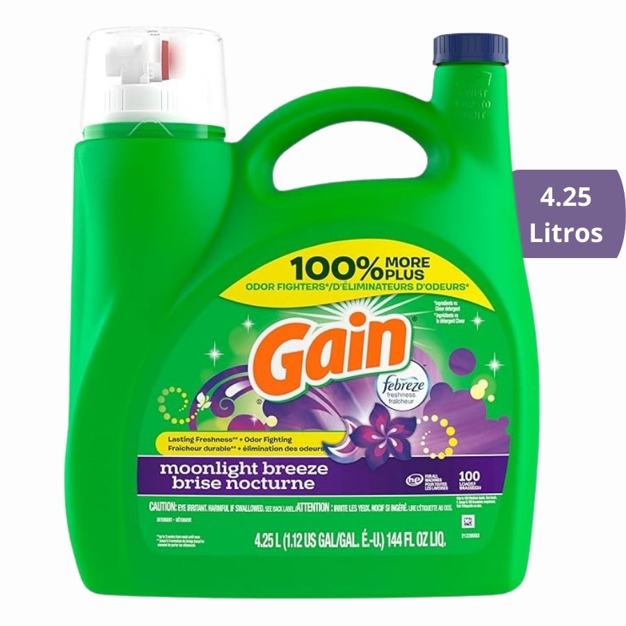 Gain Jabón Detergente Líquido Para Ropa Moonlight Breeze (144 Oz) 100 Loads $25.00