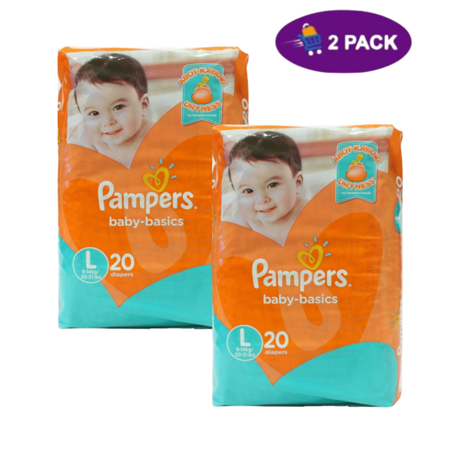 Pampers Baby-Basics talla L (22piezas) 2x$10.00